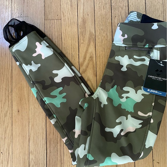 Obermeyer ski snowboard pants women’s Sz 6 Jinks ITB Softshell Saguro Camo NEW - Picture 1 of 13